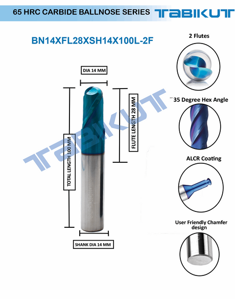 Blue carbide end mill