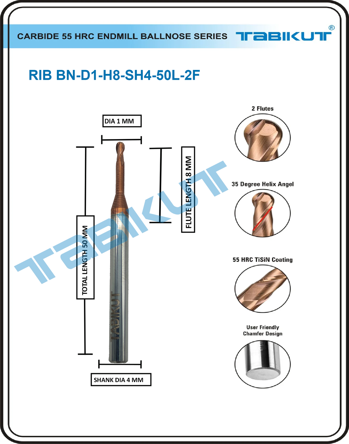 Brown carbide end mill