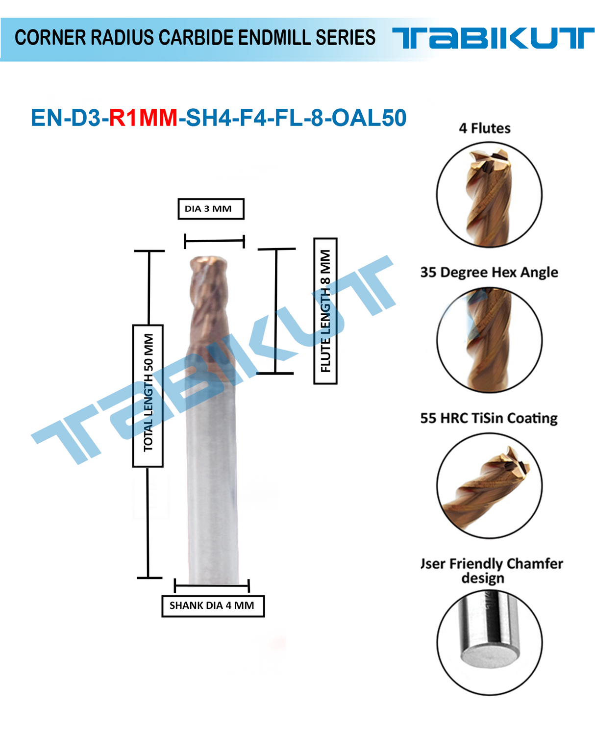 Ball nose end mill