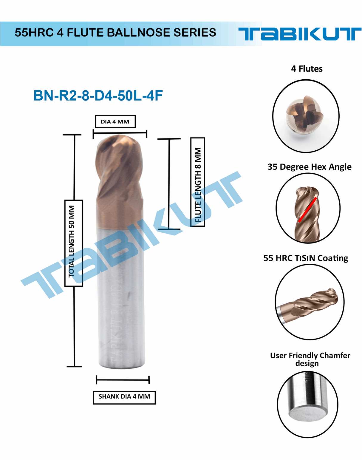 Carbide ball nose endmill
