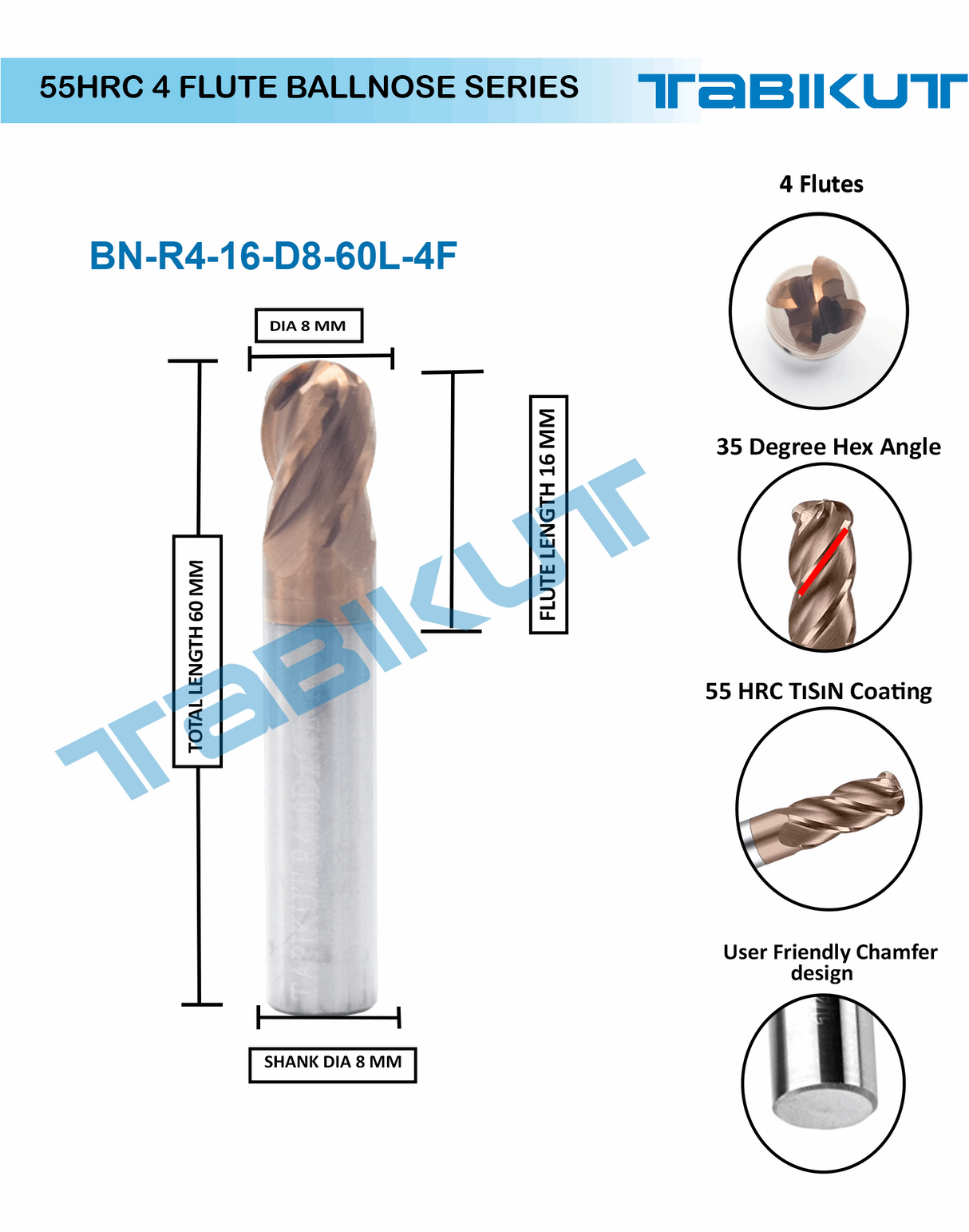 Coated carbide end mill
