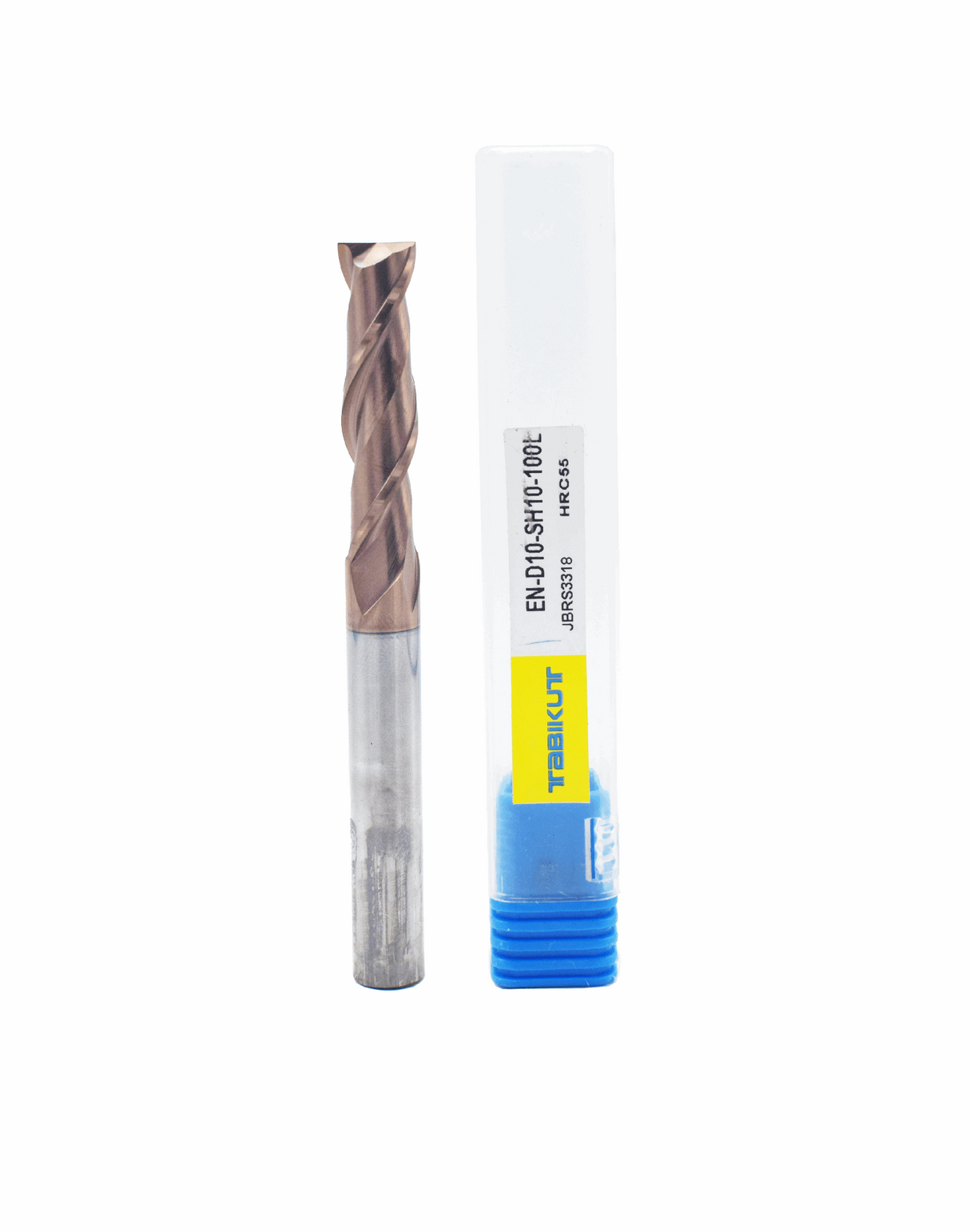 Tabikut brand end mill with a 10mm diameter, 100mm length, and 55 HRC hardness