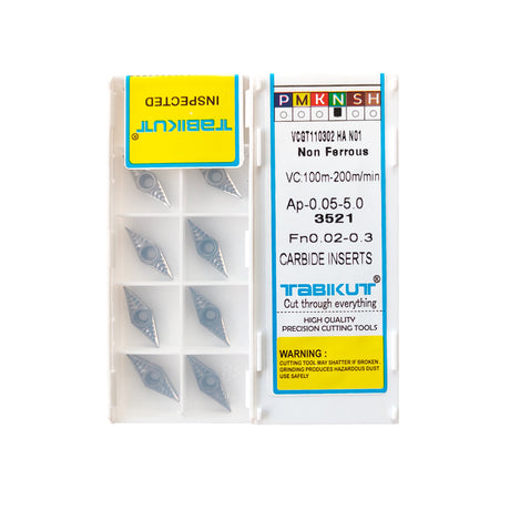 VCGT110302/04/08 AK H01 aluminum machining insert pack of 10