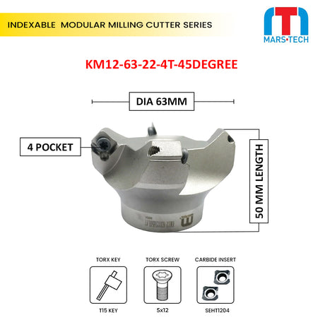Indexable modular milling cutter