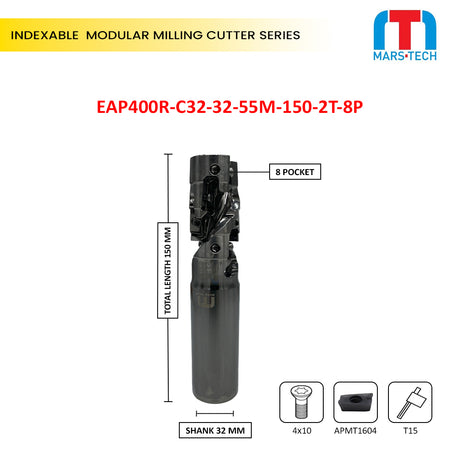 32 mm Helical Rougher Cutter for APMT1604 Inserts