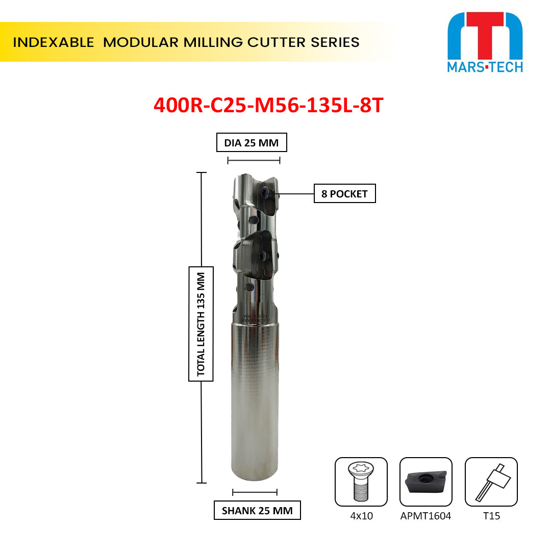 Indexable modular milling cutter 
