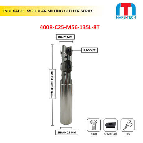 Indexable modular milling cutter 