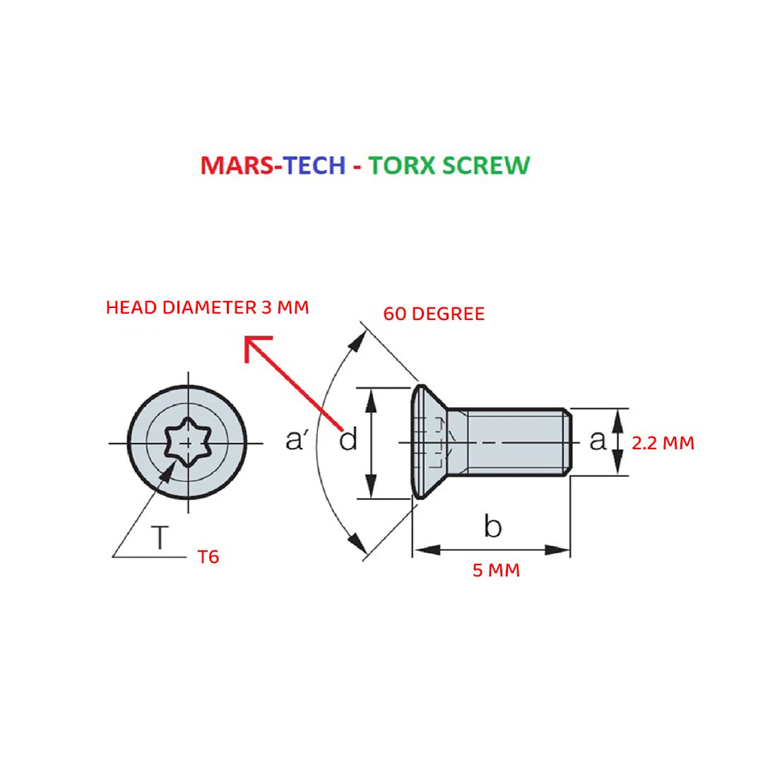 Grey Torx Screw 2.2 Mm 5/6 Mm Long Pack Of 100
