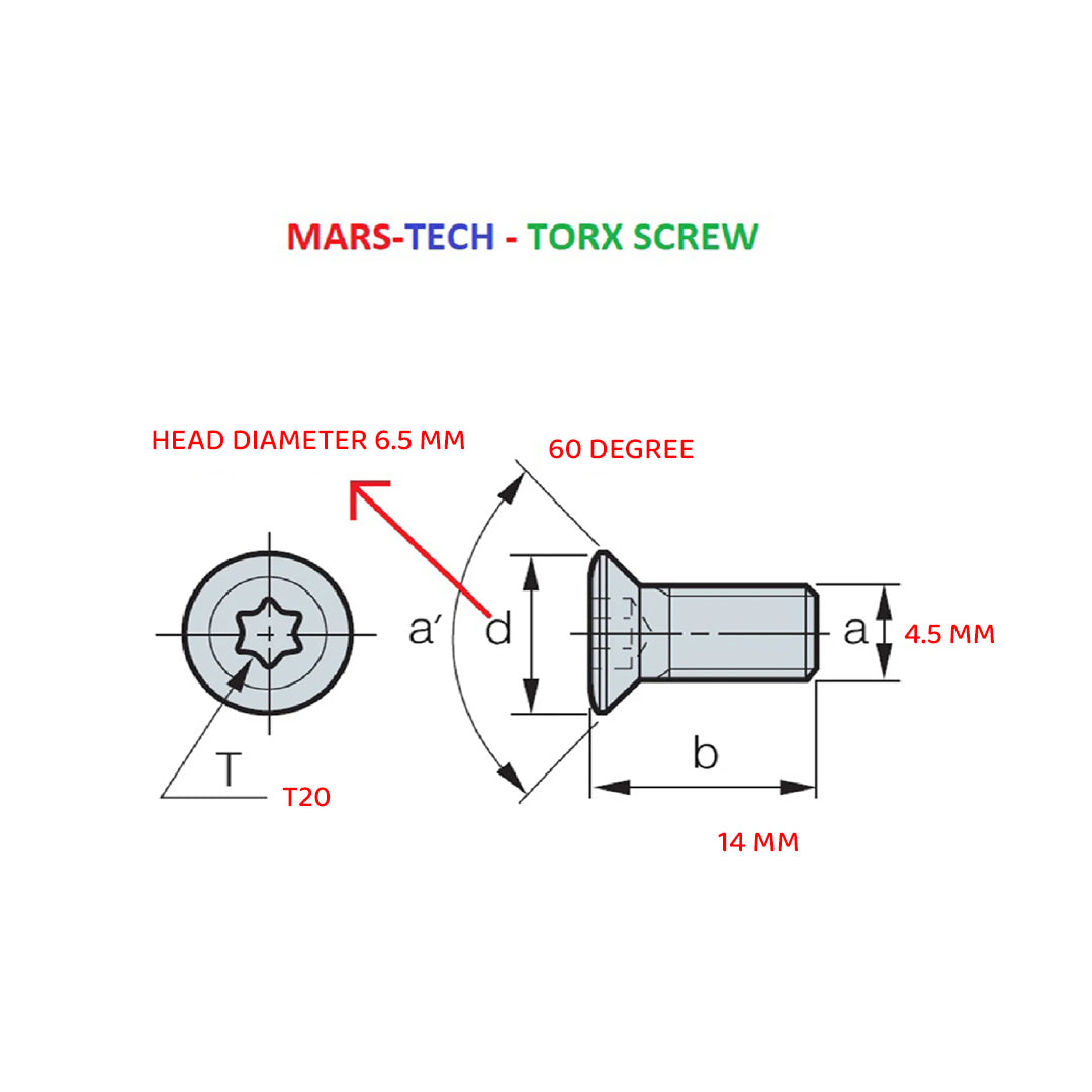 Grey Torx Screw 4.5 mm 10/12/14 Mm Long Pack Of 100