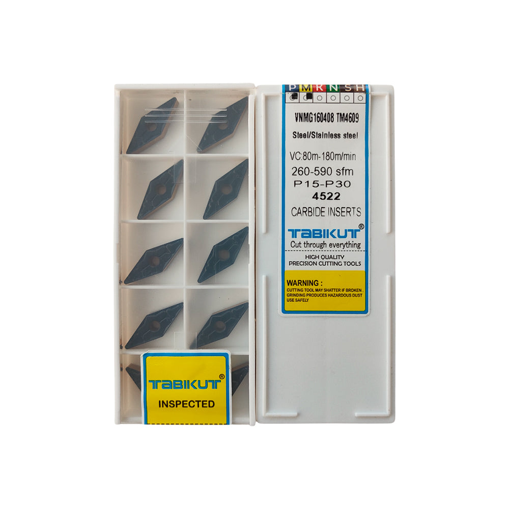 Box of carbide inserts with Tabikut branding 