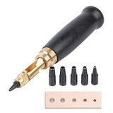 Automatic leather screw hole punch tool