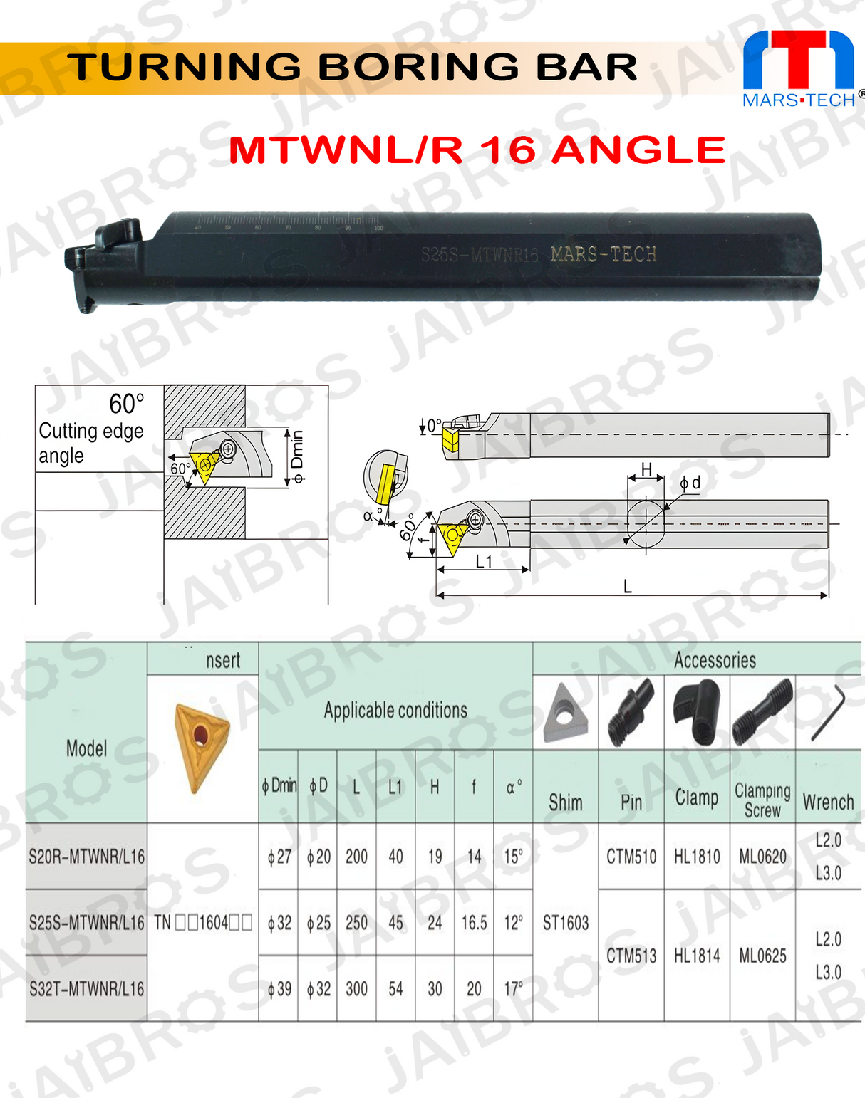 boring bar for TNMG insert	