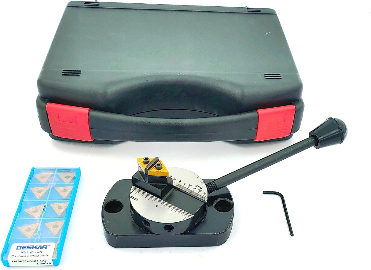 Side view of installed oval base Metal Turning Tool