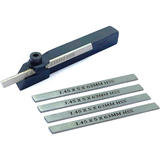 Lathe tool holder with multiple HSS cutting bits