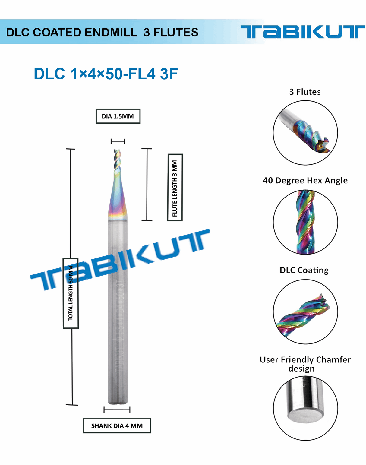 1.5 mm DLC endmill