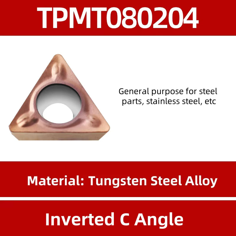 TPMT080204 triangular carbide turning insert for steel and stainless steel parts