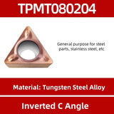 TPMT080204 triangular carbide turning insert for steel and stainless steel parts