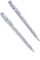 Two metal scribe marking tools