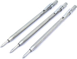 Three metal scribe marking tools