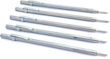 Five metal scribe marking tools