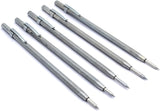 Five metal scribe marking tools