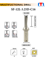 multifunction drill 12 mm left hand pack of 1	
