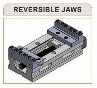 Reversible jaws machine vise
