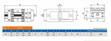 Machine vise dimensions specification diagram