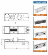 Vise jaw options technical diagram
