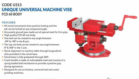 UNIQUE Universal Machine Vise (Code- U1313)