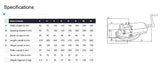 Swivel vice technical specification chart.