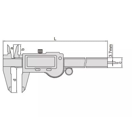 Digital caliper technical drawing