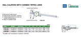 INSIZE DIAL CALIPERS WITH CARBIDE TIPPED JAWS -1339