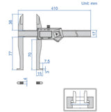 INSIZE DIGITAL DEEP HOLE INSIDE GROOVE CALIPER - 1129-300