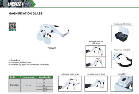 INSIZE Magnification Glass (7523-3D5)