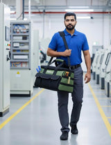 Tough Gear 2.0 Heavy Duty Tool Bag Organizer 18-Inch 20-Pocket Premium Urban CORD Storage Organizer, Large Zipper, Strong, Electrician Technician, Industrial, Multipurpose Tool Bag 750 days warranty.