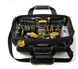 HENNY BAGS Heavy Duty Tool Bag 18-Inch, 16-Pocket Premium Urban CORD Professional Storage Organizer, Large Zipper, Strong, Electrician Technician, Industrial, Multipurpose Waterproof Tool Bag