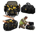 HENNY BAGS Tool Bag Premium Heavy Duty Urban CORD Professional Electrician Technician Industrial Multipurpose Storage Tool Bag 18' inch with Adjustable Strap.