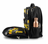 HENNY BAGS Tool Bag Backpack 50 Pockets Premium Heavy Duty Urban CORD Professional Electrician Technician Industrial Multipurpose Storage BACKPACK