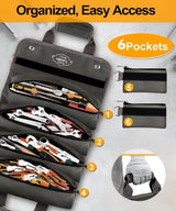 HennyBags Tool Organizer Bag, Heavy-Duty Waxed Oxford Tool roll up bag, Tool bag roll, Tool roll bag, Tool roll organizer, Rust-Proof YKK Zippers & Secure Buckle. For Mechanic & Electricians. (Gray)