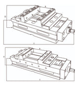 Machine vise technical dimension diagram