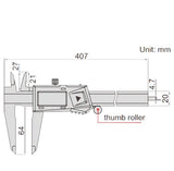 Technical drawing of digital caliper