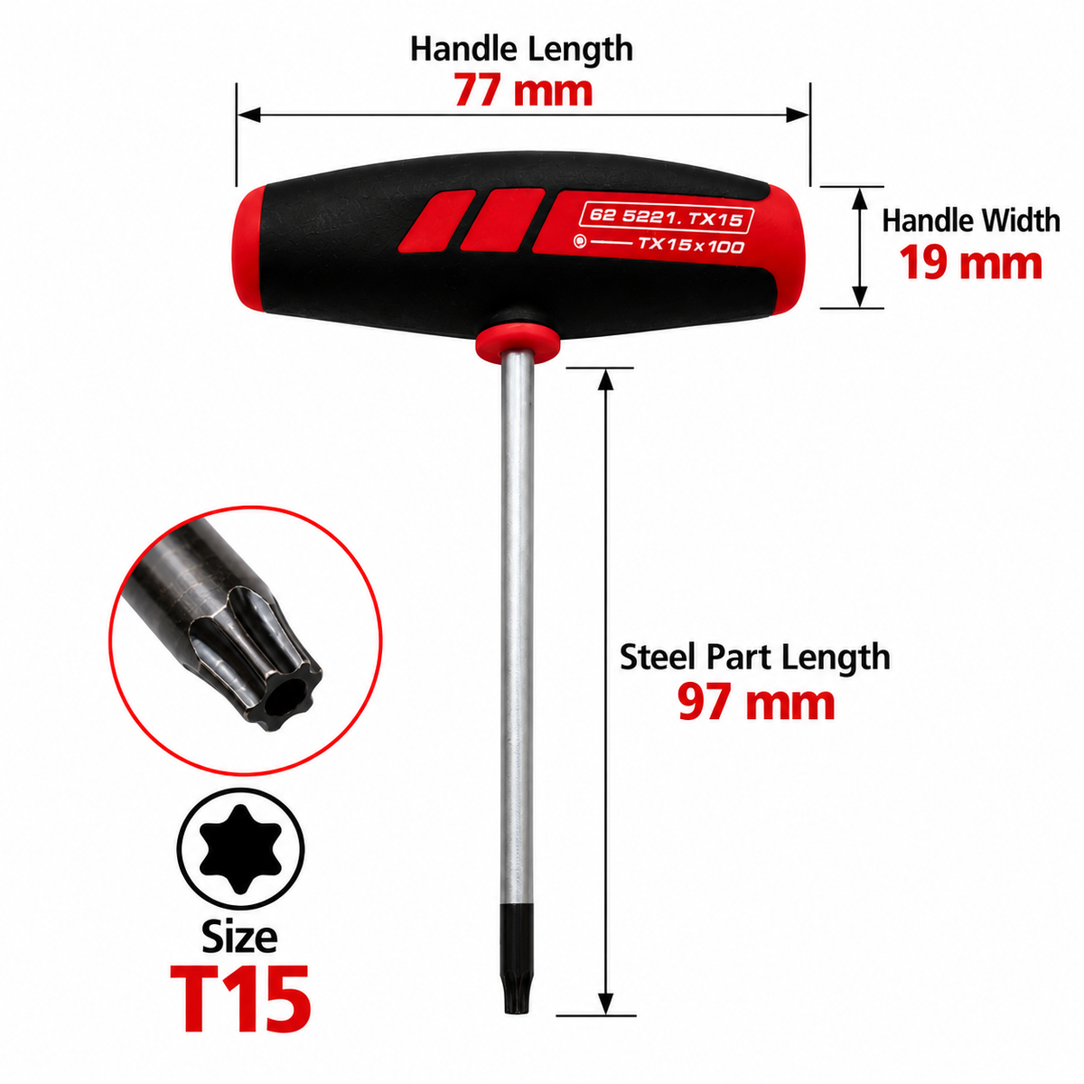 T20 Torx Handle Screwdriver Dimensions