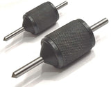 Set of two universal transfer center punches with knurled guide sleeves