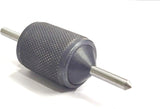 Large universal transfer punch with knurled guide sleeve