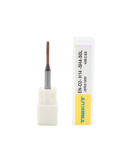 2 mm rib cutter long neck ball nose end mill HRC55, 10–20 mm neck 