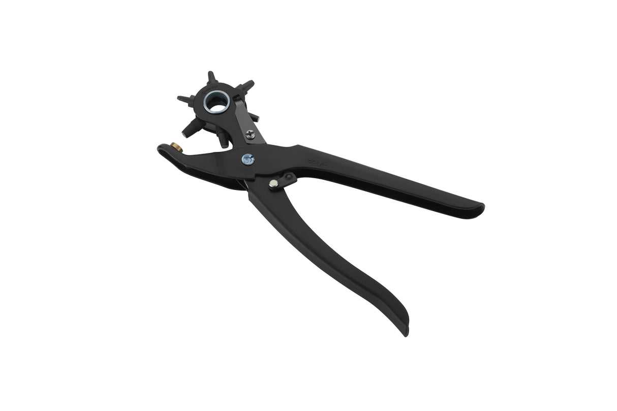 Black revolving leather punch plier