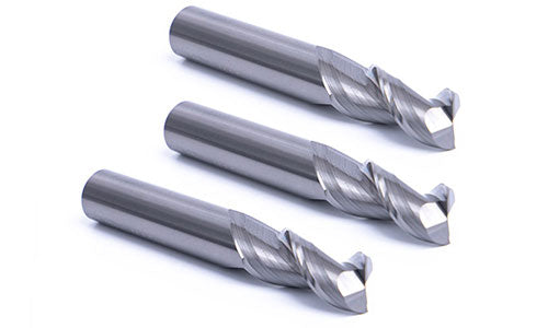 Set of three solid carbide end mill cutting tools