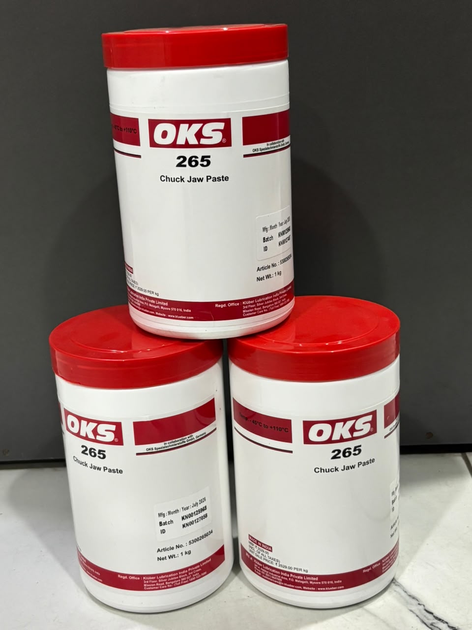 OKS 265 chuck jaw paste containers