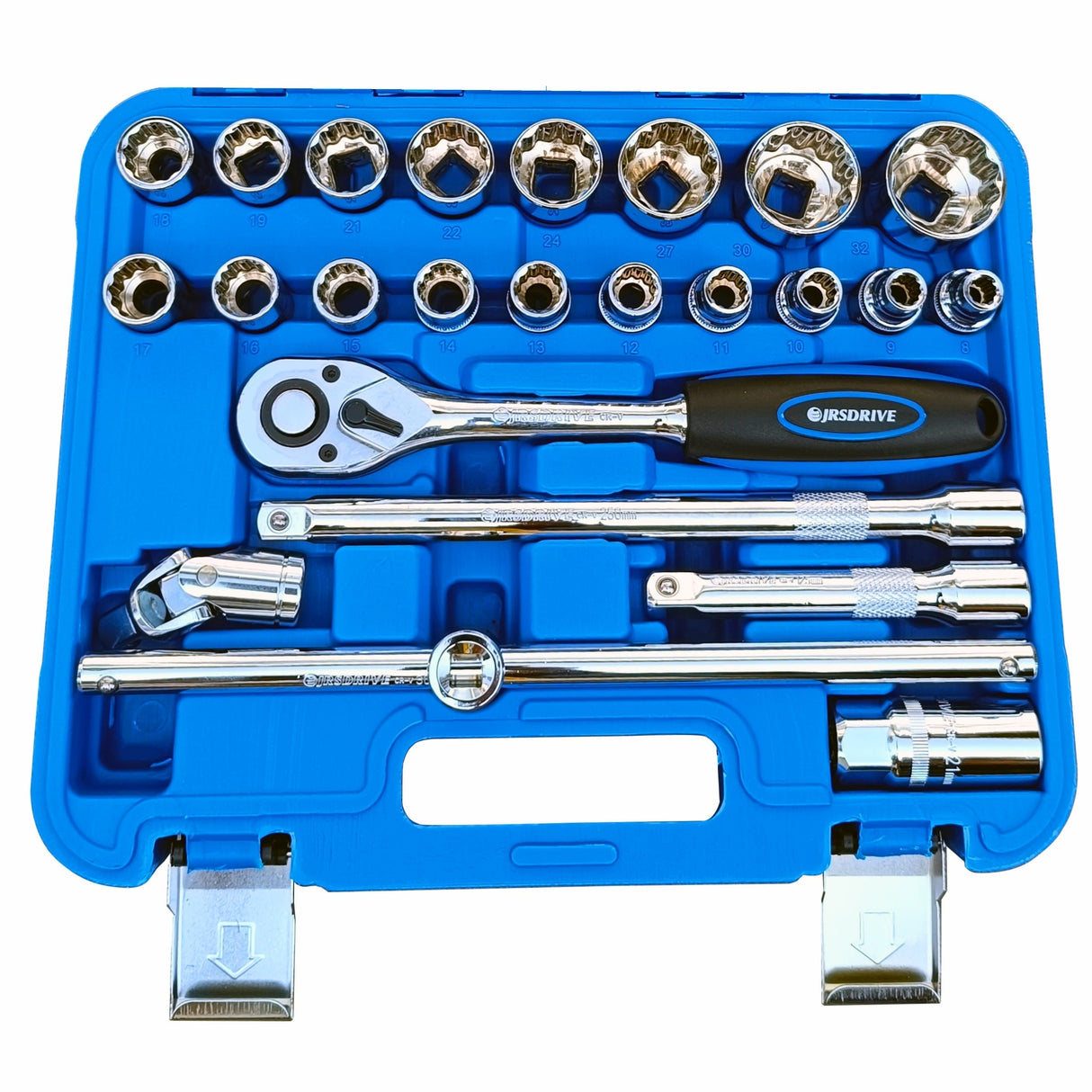 Eastman Chrome Vanadium Steel Square Drive Socket Set 24 Pcs E-624N